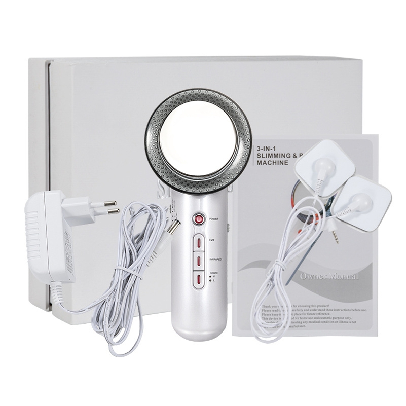 Portable Beauty Massager 3 in 1 Body Slimming Device EMS/Infrared/Sonic for Fat Removal, Model: ZTY-0918