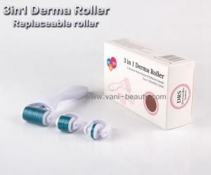 Factory Sell 4 in 1 Derma Roller Set 0.5mm, 1.0mm, 1.5mm Titanium Micro Needles w/Travel Case