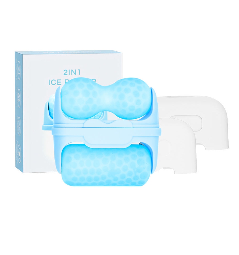 2 in 1 Lifting V+ Flat Shaped Face Body Skin Cooling Face and Body Massager ICE Roller, Model：A0010F
